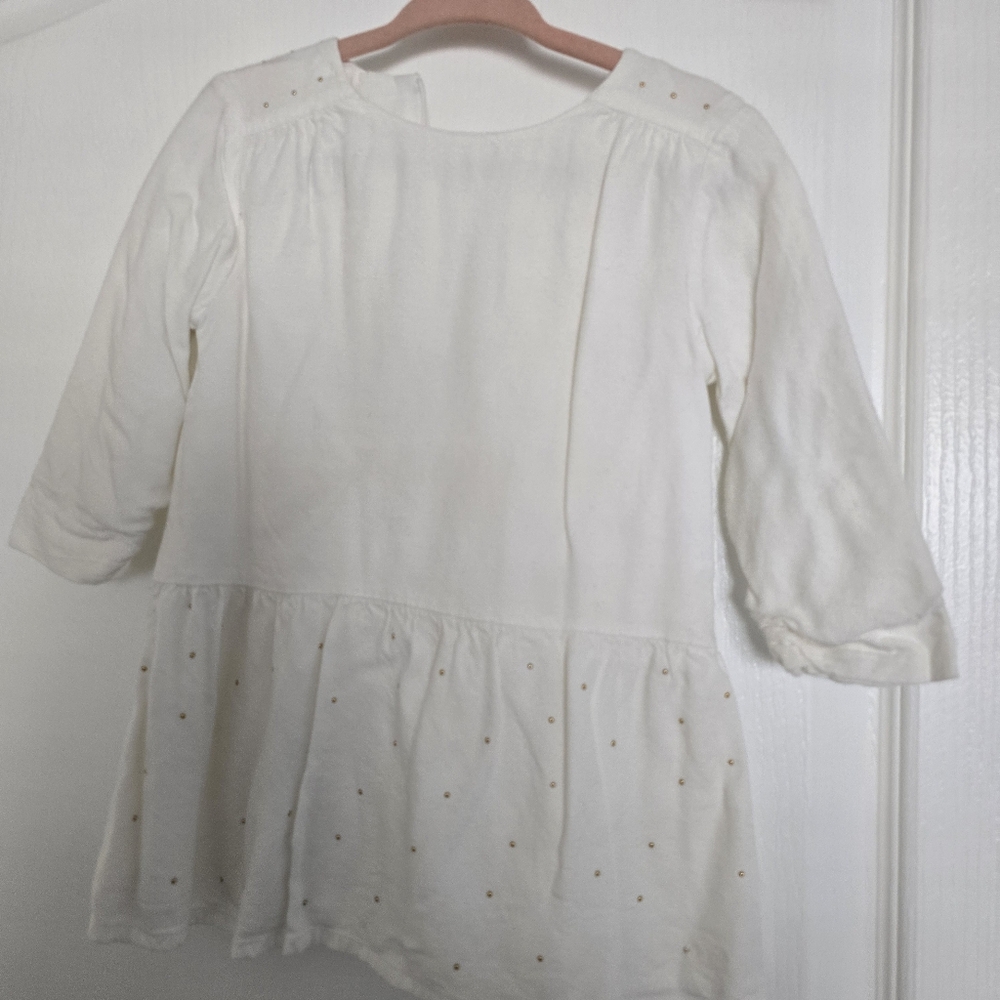 Chloé baby cotton white dress long sleeves size 18M
